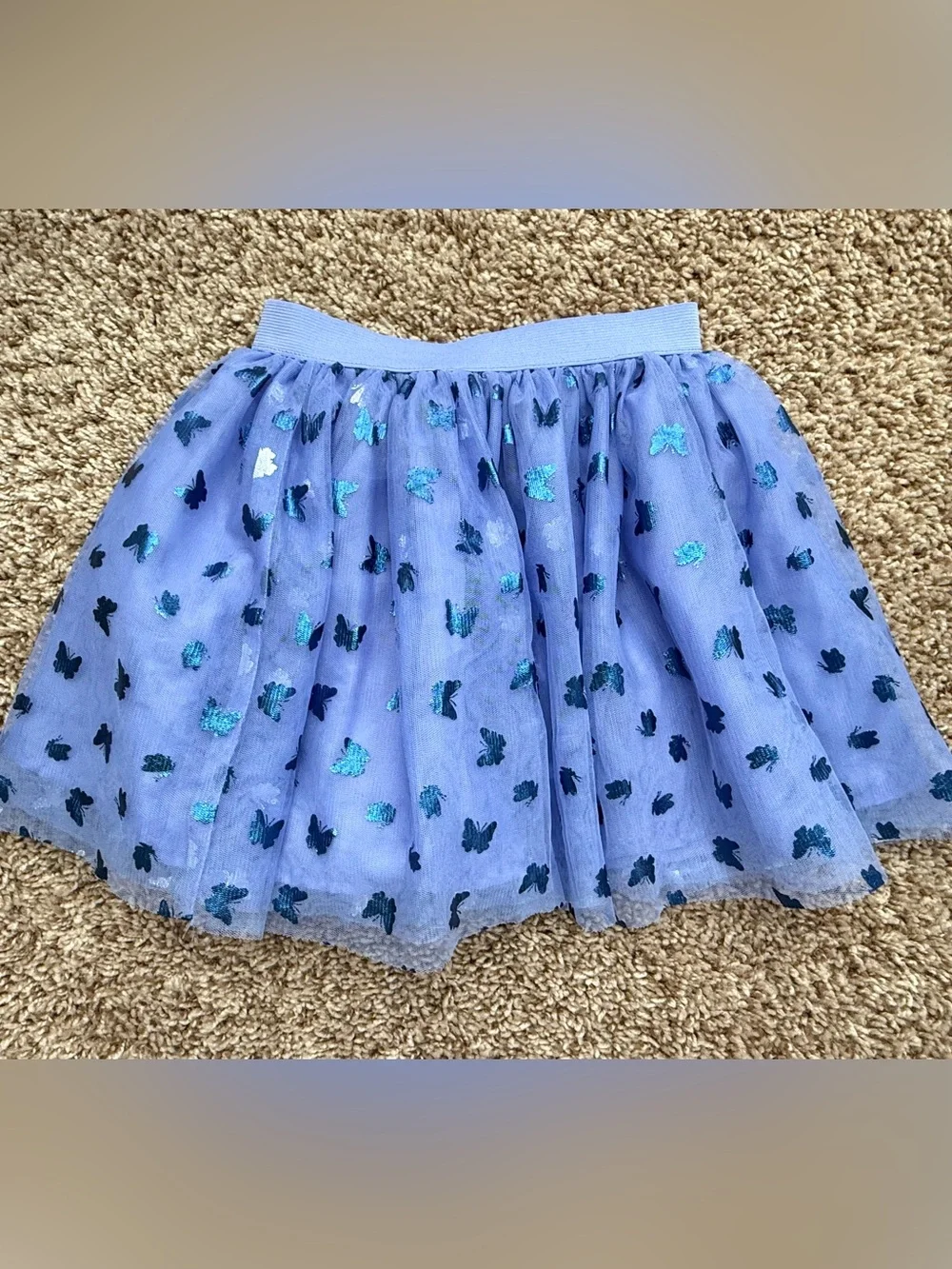 Bluey Girls Periwinkle Blue Butterfly Tulle Skirt Size 5